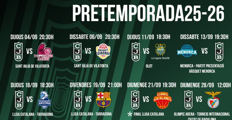 pretemporada partidos joventut badalona